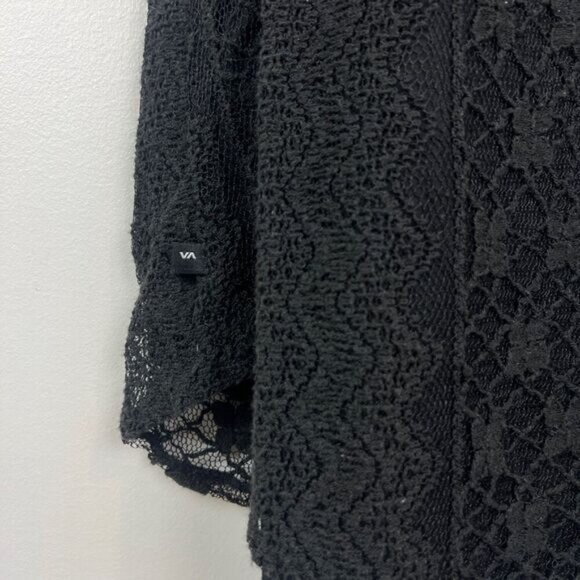 RVCA Small Sleeveless Black Lace Detail Open Back Mini Dress A Line Summer - Picture 14 of 15